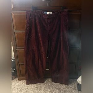 Old Navy Maroon Corduroy Wide Leg Trousers